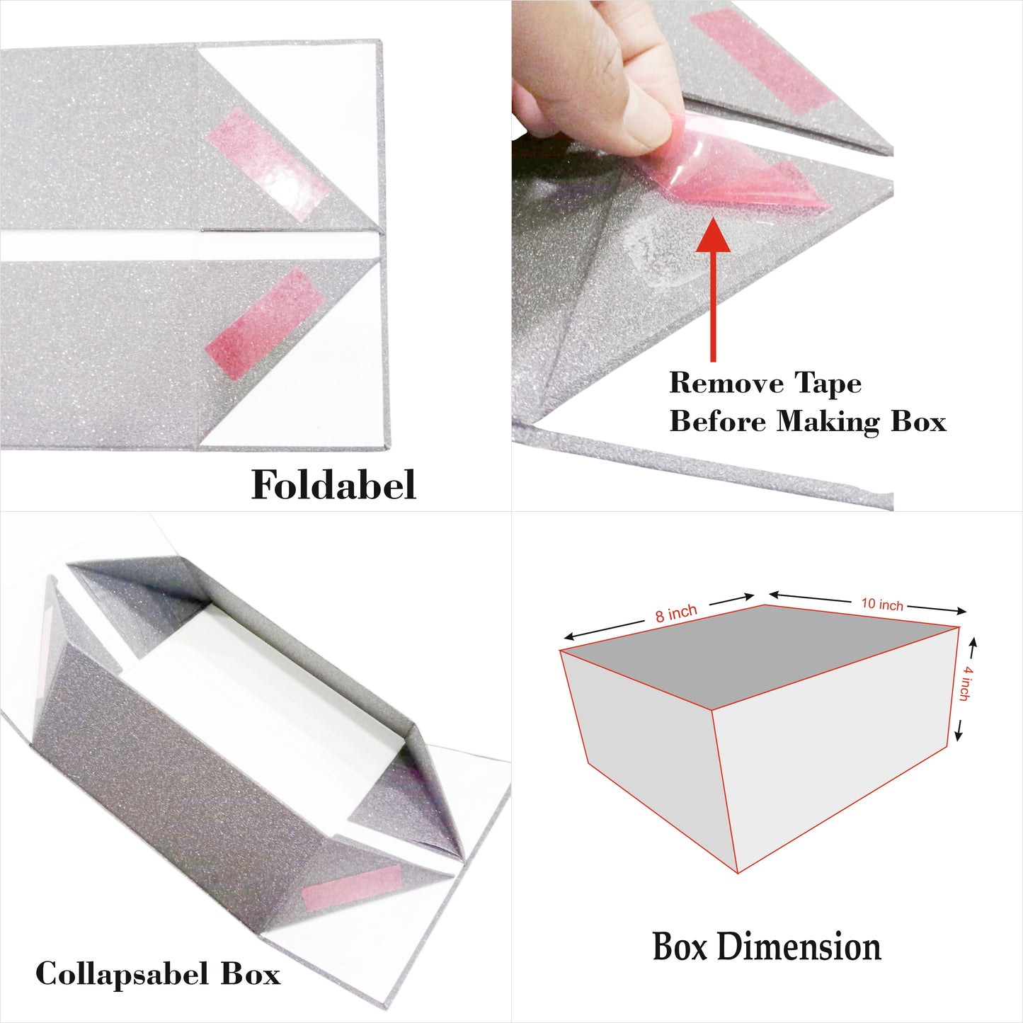 Gift Box |Rigid foldabel box | Gift Hamper Boxes For Packaging, Satin Ribbon Hamper Boxes | Gift Cardboard Box Empty Gift Hamper Box Reusable Gift Boxes | Foldabel Box | SIZE 10x8x4 inches / 7021