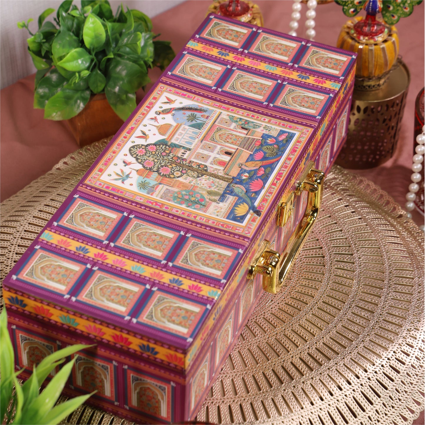 Mdf Premium Luxuries box With 3 salsa jars (13x5x3.5 Inches) A3