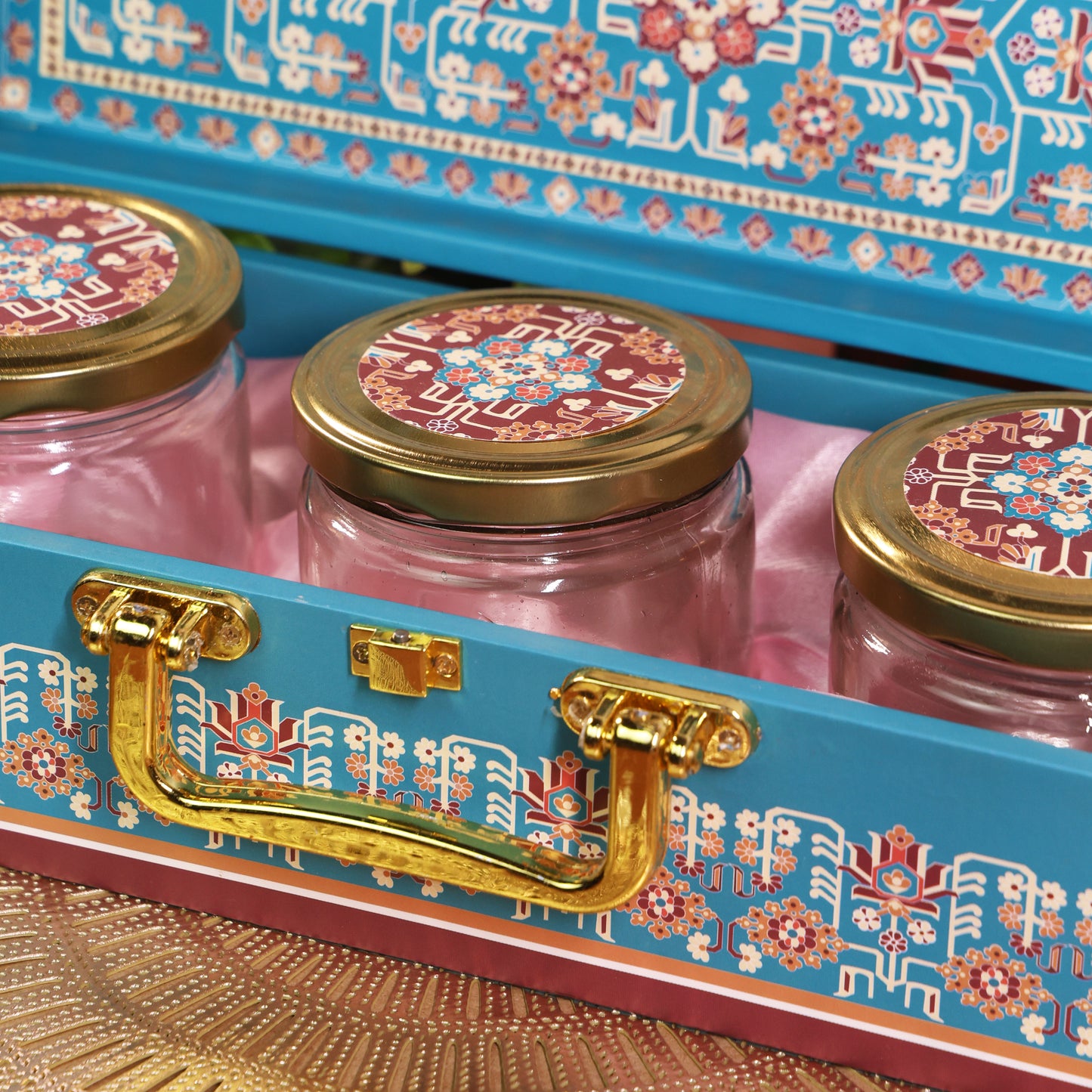 Mdf Premium Luxuries box With 3 salsa jars (13x5x3.5 Inches) 3JAR10017 (B3)
