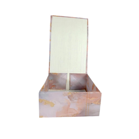 Gift Box |Rigid foldabel box | Gift Hamper Boxes For Packaging, Satin Ribbon Hamper Boxes | Gift Cardboard Box Empty Gift Hamper Box Reusable Gift Boxes | Foldabel Box | 8x8x3.5 inches / 1044