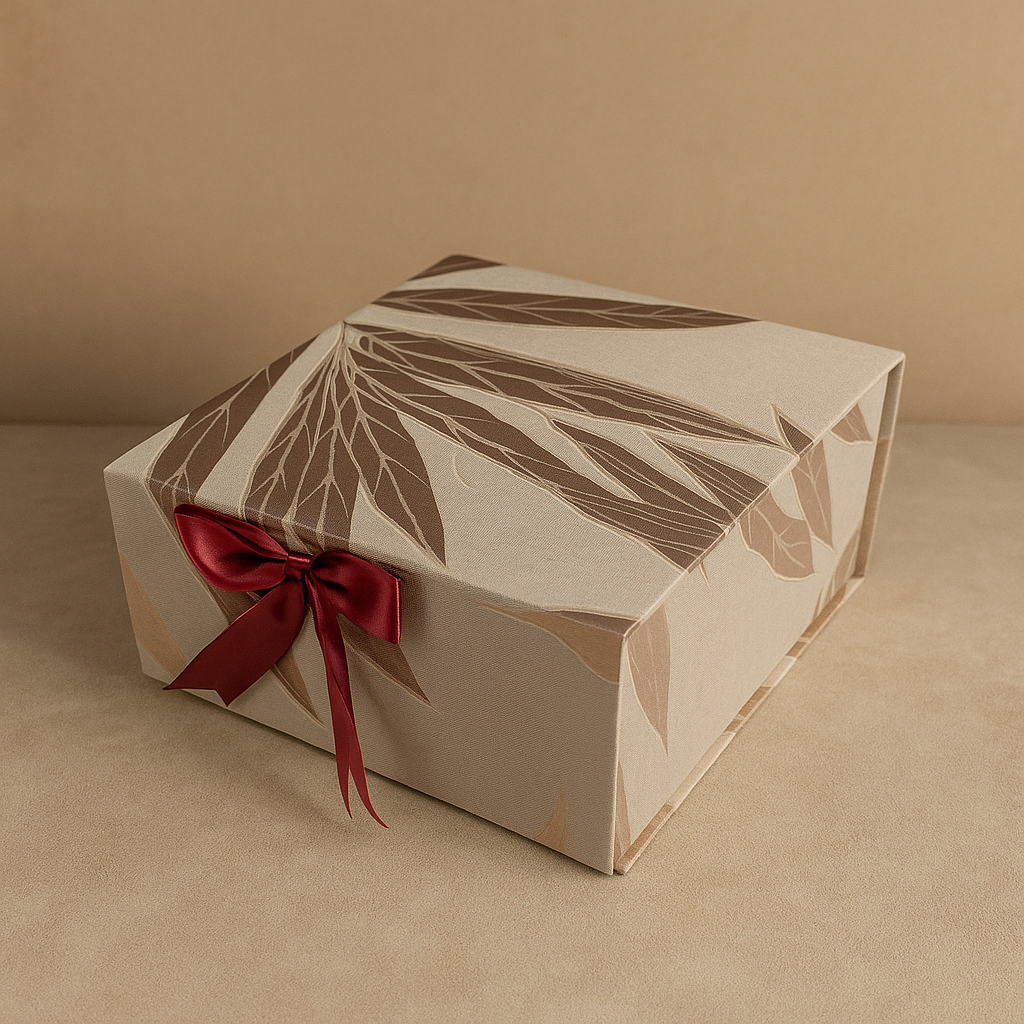 Gift Box |Rigid foldabel box | Gift Hamper Boxes For Packaging, Satin Ribbon Hamper Boxes | Gift Cardboard Box Empty Gift Hamper Box Reusable Gift Boxes | Foldabel Box | 8x8x3.5 inches / 1041