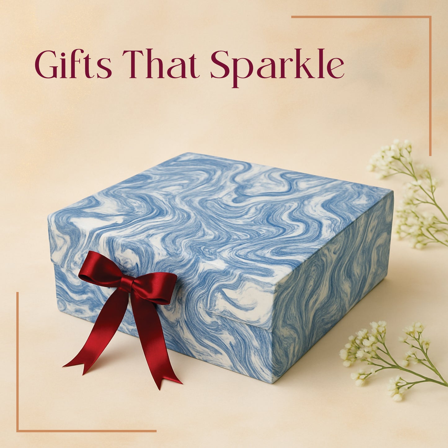 Gift Box | Rigid foldabel box | Gift Hamper Boxes For Packaging, Satin Ribbon Hamper Boxes | Gift Cardboard Box Empty Gift Hamper Box Reusable Gift Boxes | Foldabel Box | SIZE 10x12x4 inches / 7008