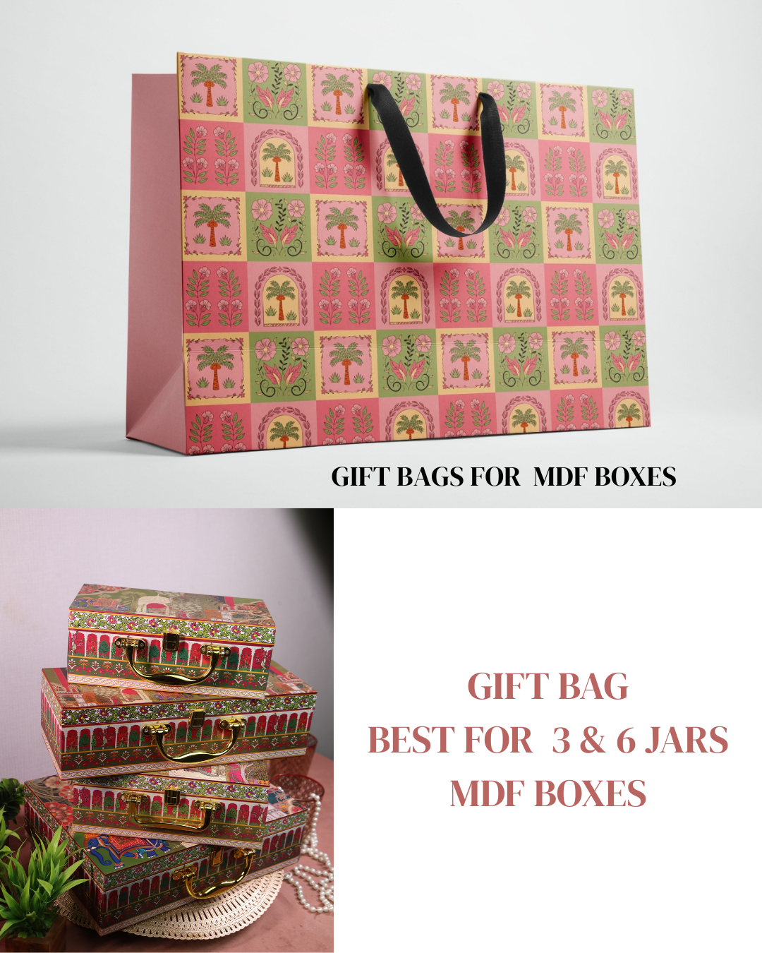 Mdf Premium Luxuries box With 3 salsa jars (13x5x3.5 Inches) A3