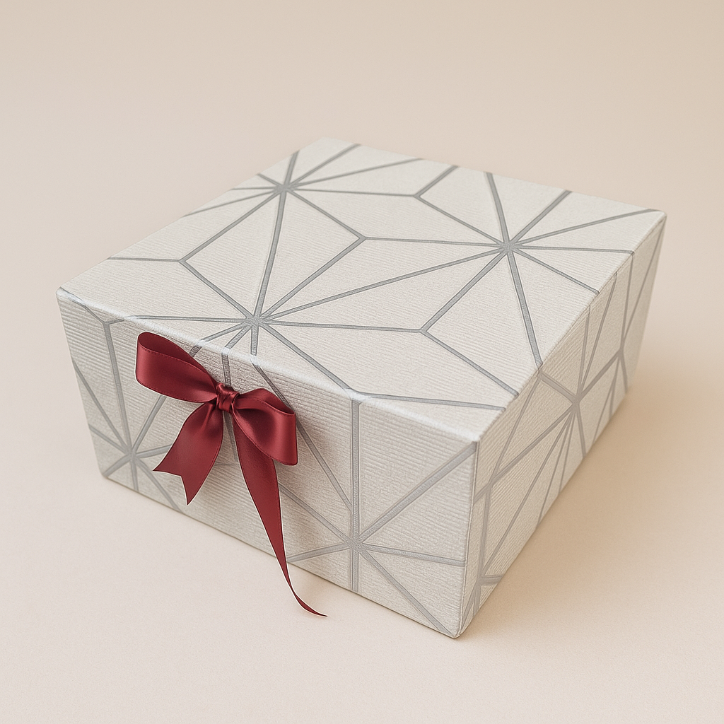 Gift Box |Rigid  foldabel box | Gift Hamper Boxes For Packaging, Satin Ribbon Hamper Boxes | Gift Cardboard Box Empty Gift Hamper Box Reusable Gift Boxes | Foldabel Box | 8x8x3.5 inches / 1037