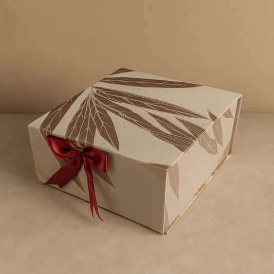 Gift Box |Rigid  foldabel box | Gift Hamper Boxes For Packaging, Satin Ribbon Hamper Boxes | Gift Cardboard Box Empty Gift Hamper Box Reusable Gift Boxes | Foldabel Box | 8x8x3.5 inches / 1041