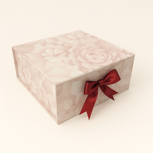 Gift Box |Rigid  foldabel box | Gift Hamper Boxes For Packaging, Satin Ribbon Hamper Boxes | Gift Cardboard Box Empty Gift Hamper Box Reusable Gift Boxes | Foldabel Box | 8x8x3.5 inches / 1017