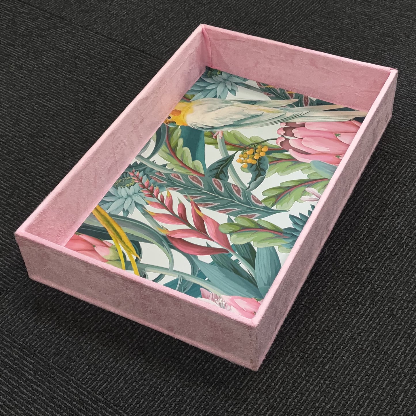 Beautiful MDF Velvet Multipurpose Gifting Tray | PINK