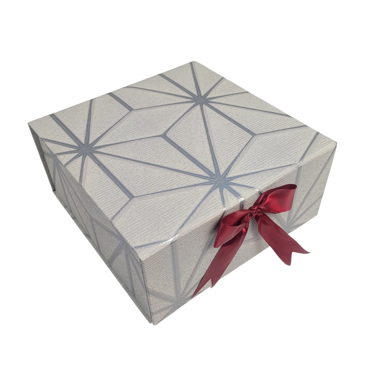 Gift Box |Rigid  foldabel box | Gift Hamper Boxes For Packaging, Satin Ribbon Hamper Boxes | Gift Cardboard Box Empty Gift Hamper Box Reusable Gift Boxes | Foldabel Box | 8x8x3.5 inches / 1037