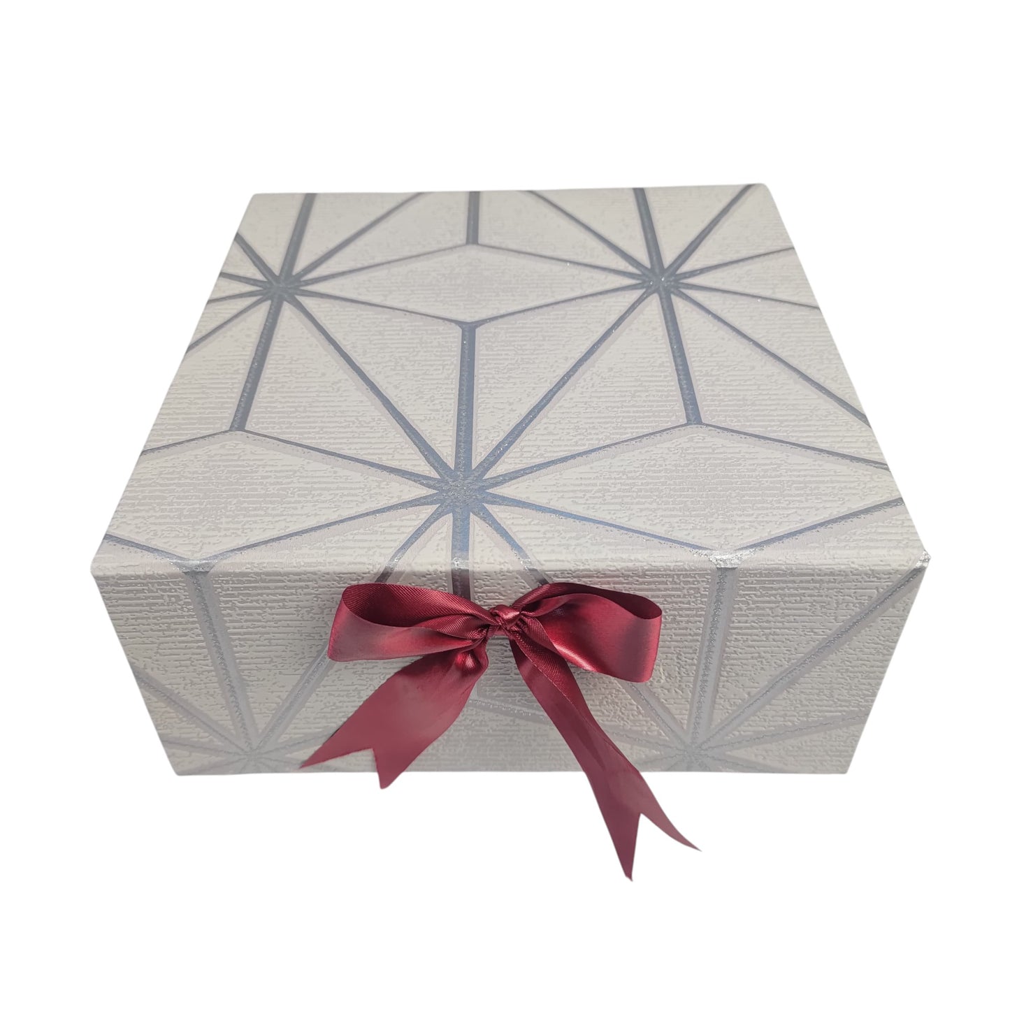 Gift Box |Rigid  foldabel box | Gift Hamper Boxes For Packaging, Satin Ribbon Hamper Boxes | Gift Cardboard Box Empty Gift Hamper Box Reusable Gift Boxes | Foldabel Box | 8x8x3.5 inches / 1037