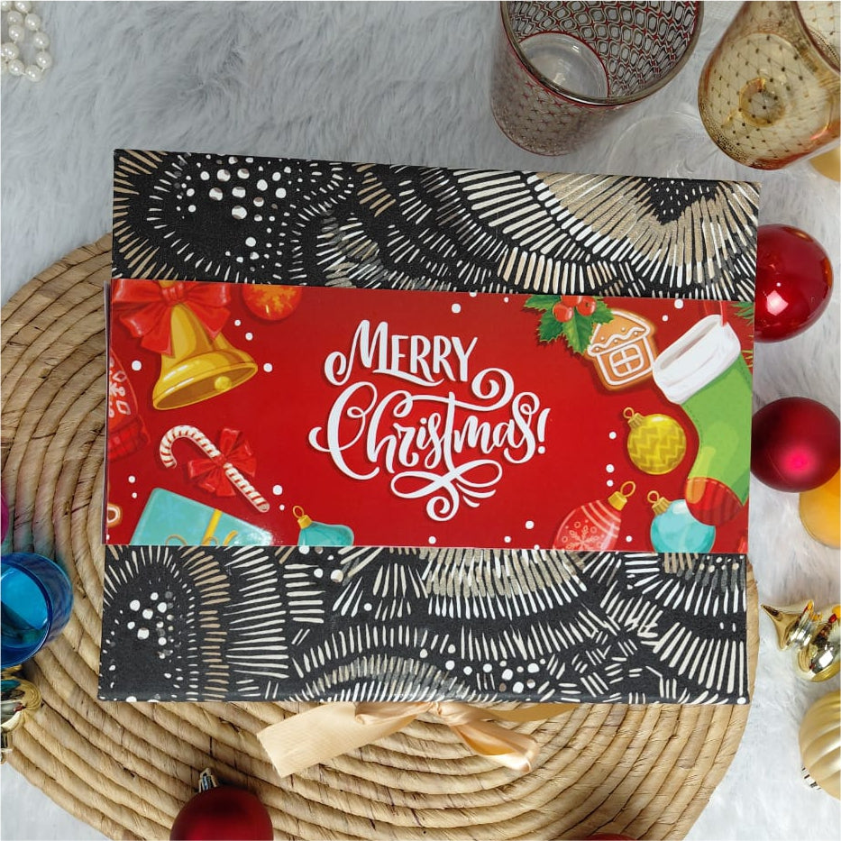 Christmas Gift Box |Rigid foldabel box | Gift Hamper Boxes For Packaging, Satin Ribbon Hamper Boxes | Gift Cardboard Box Empty Gift Hamper Box Reusable Gift Boxes | Foldabel Box | SIZE 10x8x4 inches | 7026Christmas